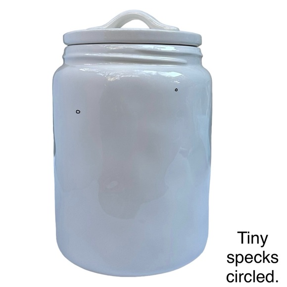 Rae Dunn FLOUR Canister White Black Large Letter Flat Lid Dimples NWT 2018 OG - Picture 6 of 15